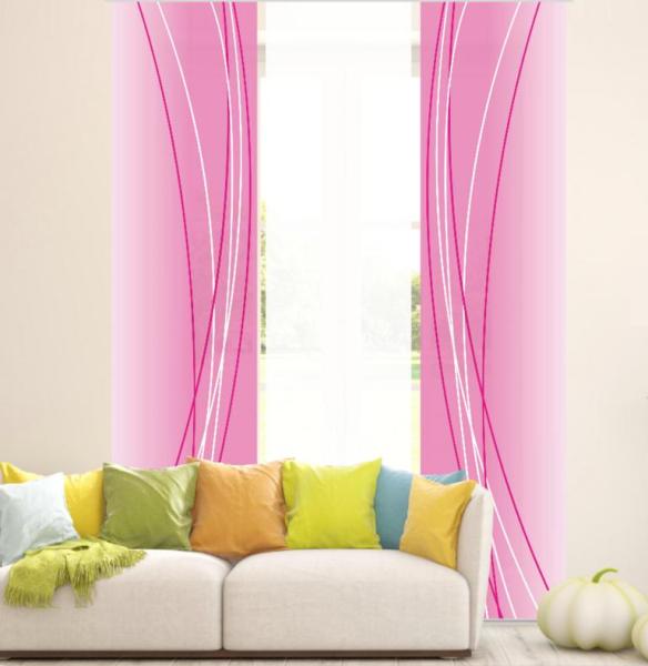 Flächenvorhang Linea magenta dark 3er Set, Schiebegardine, Schiebegardinen, blickdicht, Flächenvorhang blickdicht, Schiebevorhang,